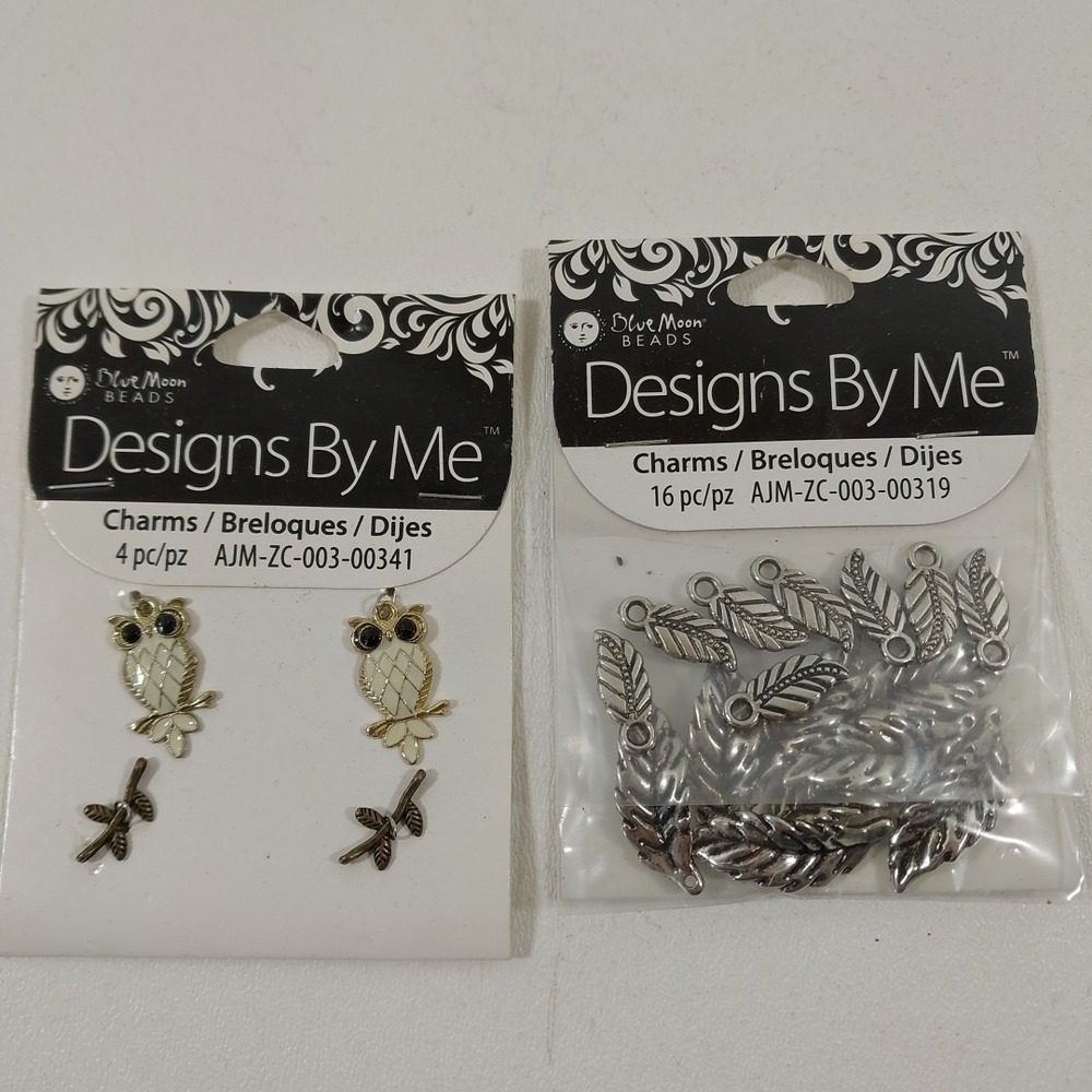 Owl And Feathers Jewelry Charms Blue Moon‎ Beads Crafting